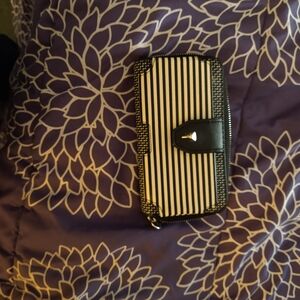Stella & Dot Monochrome Striped Wristlet